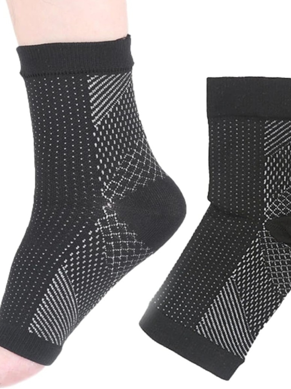 Black Compression Ankle Sleevea - 2 Pairs